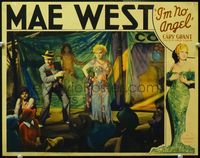 4b520 I'M NO ANGEL lobby card '33 great image of sexiest hoochie kootchie dancer Mae West on stage!