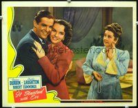 4b549 IT STARTED WITH EVE movie lobby card '41 romantic close-up of Margaret Tallichet!