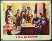 4b553 IVANHOE lobby card #5 R62 pretty Elizabeth Taylor & George Sanders stand before the king!