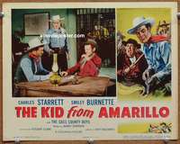 4b567 KID FROM AMARILLO movie lobby card '51 Charles Starret as Durango Kid w/Smiley Burnette!