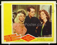 4b573 KISS THEM FOR ME lobby card #4 '57 Cary Grant between beauties Jayne Mansfield & Suzy Parker!