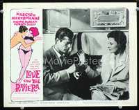 4b609 LOVE ON THE RIVIERA lobby card #5 '63 Racconti d'estate, Marcello Mastroianni, Michele Morgan!