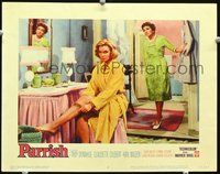 4b669 PARRISH movie lobby card #6 '61 sexy Diane McBain puts on pantyhose, Claudette Colbert!