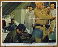 4b673 PATTON movie lobby card #8 '70 great image of George C. Scott slapping soldier's helmet off!