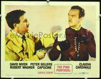 4b678 PINK PANTHER movie lobby card #2 '64 great wacky image of Peter Sellers w/gun, David Niven!