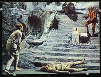 4b111 BENEATH THE PLANET OF THE APES movie lobby card '70 great image of Charlton Heston in cave!