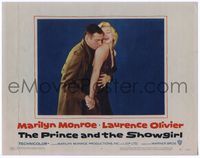 4b683 PRINCE & THE SHOWGIRL lobby card #4 '57 Laurence Olivier nuzzles super sexy Marilyn Monroe!