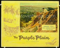 4b690 PURPLE PLAIN English movie lobby card '55 wild image of Gregory Peck pulling man up mountain!