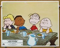 4b691 RACE FOR YOUR LIFE CHARLIE BROWN Spanish/U.S. lobby card #3 '77 Charles Schulz, great art of cast!