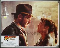 4b694 RAIDERS OF THE LOST ARK lobby card #2 '81 super close portrait of Harrison Ford & Karen Allen!