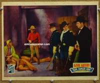 4b714 RIDE RANGER RIDE movie lobby card '36 Gene Autry, Kay Hughes, the cavalry arrives!