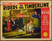 4b719 RIDERS OF THE TIMBERLINE movie lobby card '41 William Boyd as Hopalong Cassidy, wacky image!