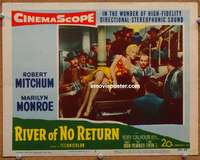 4b731 RIVER OF NO RETURN lobby card #5 '54 greatest image of beautiful Marilyn Monroe on piano!