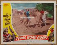 4b732 ROAD AGENT movie lobby card R51 great border art of Texas Road Agent & masked bandit!