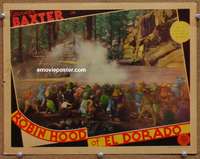 4b736 ROBIN HOOD OF EL DORADO lobby card '36 Warner Baxter, face to face in a battle to the death!