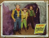 4b737 ROBIN HOOD OF THE PECOS movie lobby card R49 cool image of Roy Rogers & George 'Gabby' Hayes!