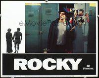 4b738 ROCKY movie lobby card #2 '77 great image of Sylvester Stallone in locker room!