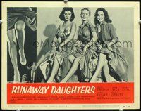 4b747 RUNAWAY DAUGHTERS movie lobby card #1 '56 AIP jailbait, great image of sexy girls!