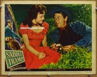 4b750 SADDLE TRAMP LC #5 '50 cowboy Joel McCrea enjoys a quiet moment w/pretty Wanda Hendrix!