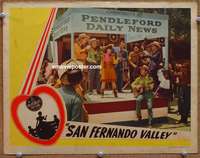 4b756 SAN FERNANDO VALLEY lobby card '44 pretty Dale Evans on stage w/the Sons of the Pioneers!