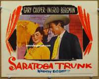 4b758 SARATOGA TRUNK lobby card '45 classic image of handsome Gary Cooper & pretty Ingrid Bergman!