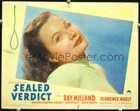 4b769 SEALED VERDICT movie lobby card '48 close-up of sexy Florence Marly!