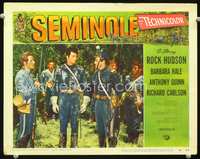 4b777 SEMINOLE movie lobby card #7 '53 cool image of civil war solider Rock Hudson!