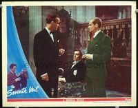 4b781 SEVENTH VEIL movie lobby card '46 disabled James Mason sits in wheelchair between two men!