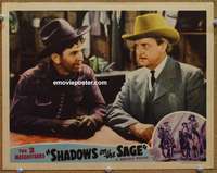 4b785 SHADOWS ON THE SAGE movie lobby card '42 3 Mesquiteers w/Bob Steele, Tom Tyler & Jimmie Dodd!