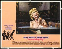 4b811 SOMETHING BIG movie lobby card #7 '71 great image of beautiful Honor Blackman taking a bath!