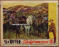 4b820 STARLIGHT OVER TEXAS lobby card '38 Tex Ritter w/Charlie King & assorted Gower Gulch cowboys!