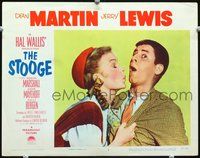 4b825 STOOGE movie lobby card #2 '52 wacky Jerry Lewis being kissed by beautiful girl!