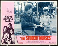 4b830 STUDENT NURSES movie lobby card #6 '70 ultra sexy hospital gals, border art of pretty girls!