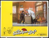 4b835 SUNSHINE BOYS LC #4 '75 wacky image of Walter Matthau shaking flashlight at George Burns!