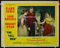 4b847 TALL MEN movie lobby card #5 '55 great image of Clark Gable & sexy Jane Russell!