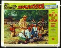 4b848 TANGANYIKA movie lobby card #8 '54 Van Heflin, Ruth Roman, Howard Duff, Africa!