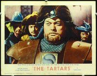 4b851 TARTARS movie lobby card #5 '61 I Tartari, great close-up image of Orson Welles!