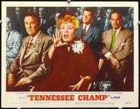 4b857 TENNESSEE CHAMP LC #5 '54 boxing, great image of Shelley Winters cheering from the seats!