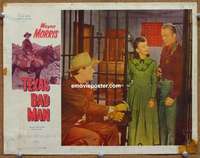 4b861 TEXAS BAD MAN movie lobby card '53 Wayne Morris, gun fury, wrongly accused!