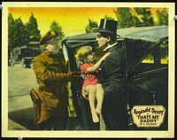 4b877 THAT'S MY DADDY movie lobby card '28 Reginald Denny holds little orphan who was hit by a car!