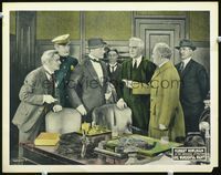 4c559 ONE WONDERFUL NIGHT lobby card '22 Herbert Rawlinson, great image of serious-looking men!