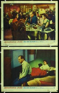 4g088 BOMBERS B-52 2 movie lobby cards '57 sexy Natalie Wood & Karl Malden!