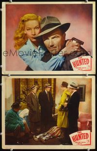 4g348 HUNTED 2 movie lobby cards '48 Preston Foster, Belita, Jack Bernhard film noir!