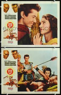 4g402 KINGS OF THE SUN 2 movie lobby cards '64 Yul Brynner, George Chakiris, Shirley Anne Field!