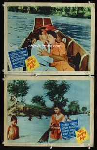 4g806 THIS ANGRY AGE 2 movie lobby cards '58 Richard Conte, sexy Silvana Mangano!