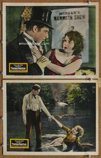 4g817 THUNDER MOUNTAIN 2 movie lobby cards '25 Paul Panzer & Madge Bellamy close-up!