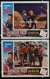 4g819 THUNDER PASS 2 movie lobby cards '54 Dane Clark & Dorothy Patrick in wild west shootout!