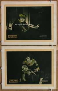 4g834 TOWER OF JEWELS 2 movie lobby cards '20 close-up of Corinne Griffith robbing a safe!