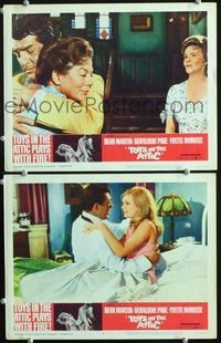 4g836 TOYS IN THE ATTIC 2 movie lobby cards '63 Dean Martin holds Yvette Mimieux close!