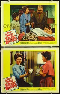 4g850 TWO LITTLE BEARS 2 movie lobby cards '61 Eddie Albert, cute kids become cubs!